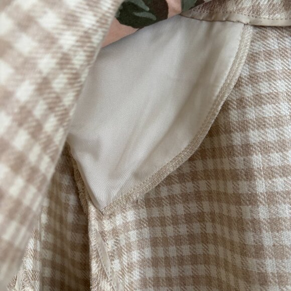 Vintage Givenchy Beige & Sand Gingham Cropped Jacket - Picture 8 of 13